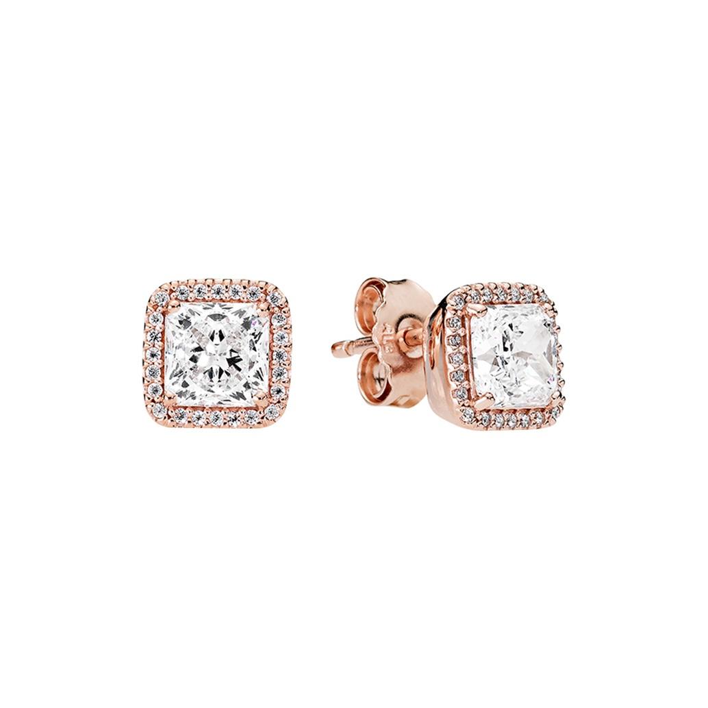 Pandora Rose Collection Eternal Elegance Earrings Women earrings Rose-Gold 280591CZ Box,Rose Gold