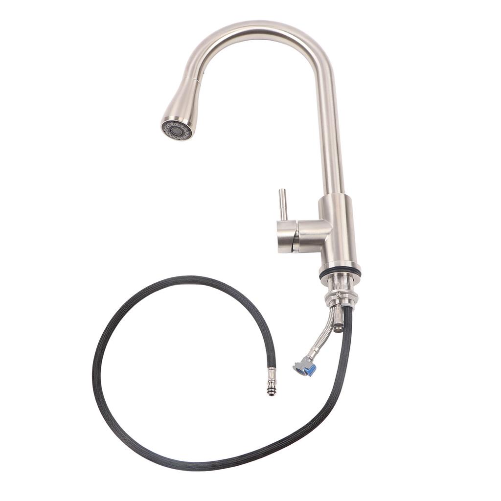 Bateria kuchenna z wyciąganą wylewką Stal nierdzewna 304 Trzy tryby Jednouchwytowa Bateria umywalkowa