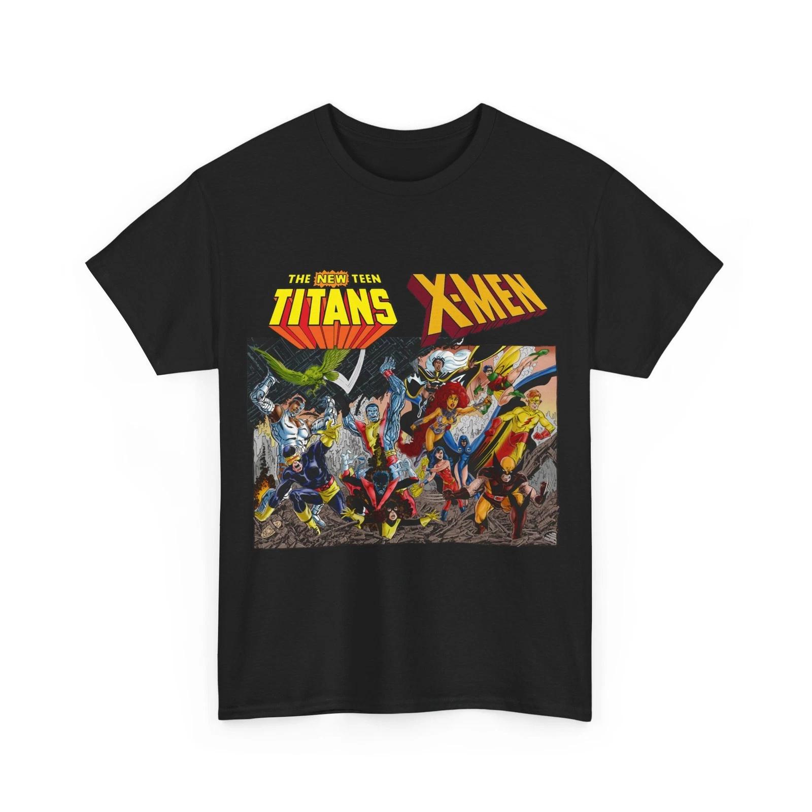 Uncanny X-Men Vs New Teen Titans T-Shirt - John Byrne Art - Wolverine, Starfire XXXL