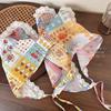2026 Pastoral Style Lace Triangle Scarf Headband - Sweet Temperament Retro Plaid Ribbon Accessory.