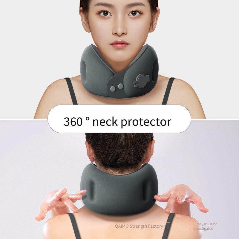 New Inflatable U-Shaped Travel Pillow For Airplane Car&Train Portable Soft Neck Pillow With Storage Bag Office Sleep Nap Pillows