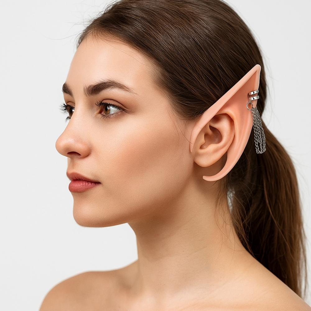 1pair Cross False Ears with Earring Ear Cuff Jewelry Cute Elf Ears  Role Play