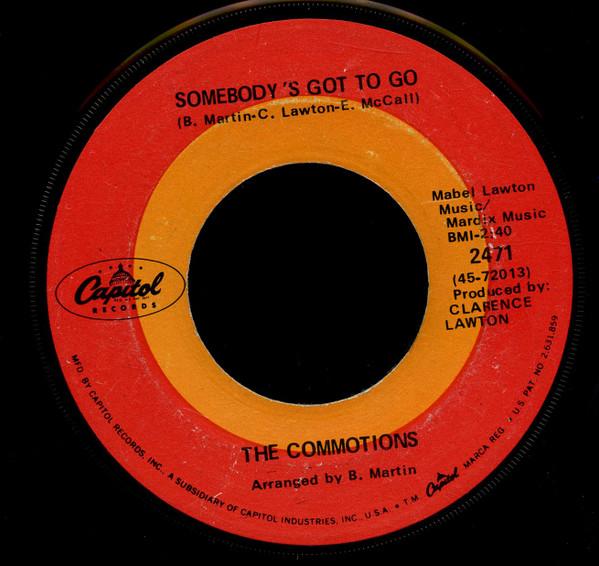 7inch Record COMMOTIONS - Somebody's Got To Go 2471 Capitol Records US Soul/Funk Used