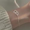 Japanese & Korean Inspired Peach Heart Double Heart Bracelet - Women's Interlocking Love Design
