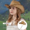 1pc Western Cowboy Straw Hat,unisex Wide-Brim Hollowed-Out Sun Hat,Ethnic Style Travel Breathable Sun Hat for Tralve,beach