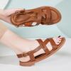 Women'S Flat Sandals With Ankle Strap Leather Slip Summer Shoes Casual Loose Comfy Sweat Shoe For Holiday Wear Chalas Mujer