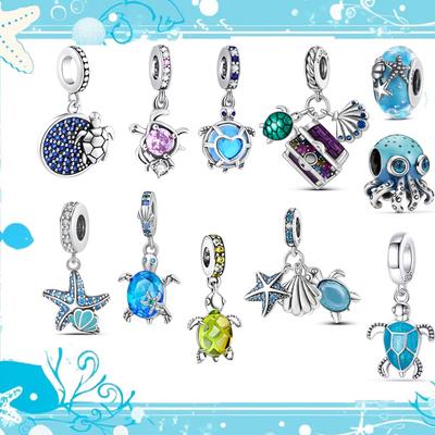 Spring Copper Sea Turtle Octopus Charms Bead Fit Original Pandent Bracelet Trinket For Diy Jewelry Gifts