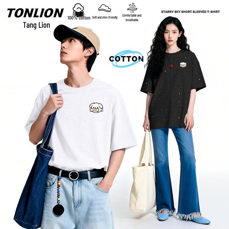 TonLion Хлопковая футболка с коротким рукавом и графическим принтом JTS Loves Bones XL