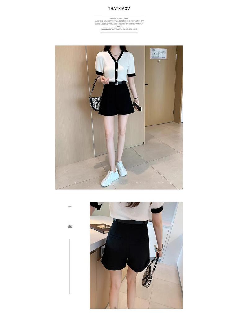 Petite Women's High-Waisted A-Line Wide-Leg Summer Shorts - Loose Fit Slimming Hot Pants 2025 Collection.