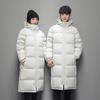 Down Jacket Men's Medium and Long Men's Winter Warm Jacket Men's and Women's Same White Duck Down Couple Top