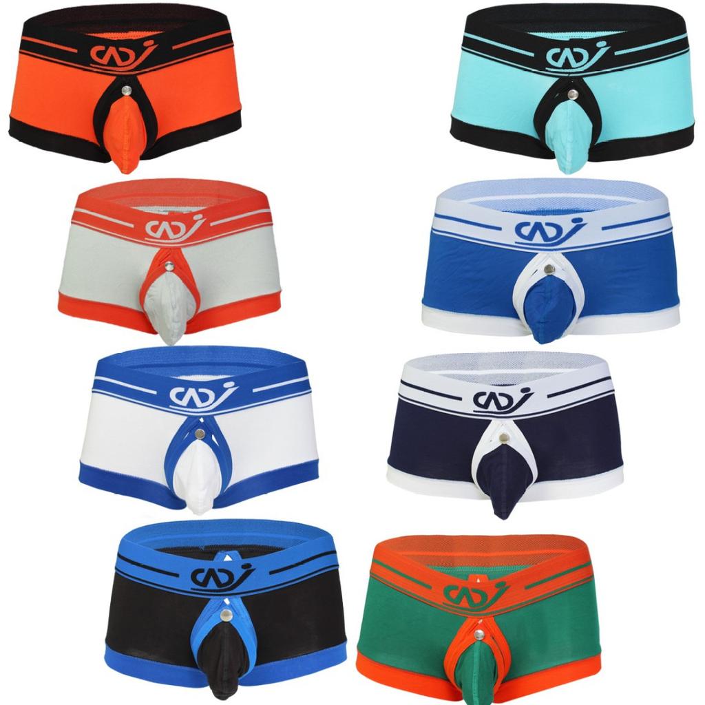 Men's Boxer Briefs Trunks Buckled Bulge Pouch Shorts Jockstrap Underwear Panties