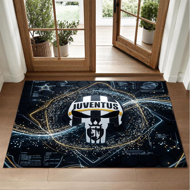 Juventus FC Design Crystal Velvet Rug Soft Decorative Mat for Bedroom Entrance