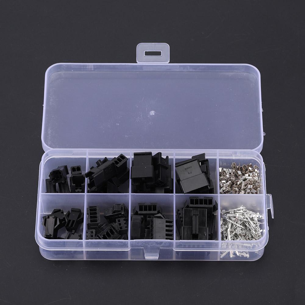 200PCS SM Plug Connector 2345PIN Male Female Wire Jumper Pin Header Connector Housing Kit