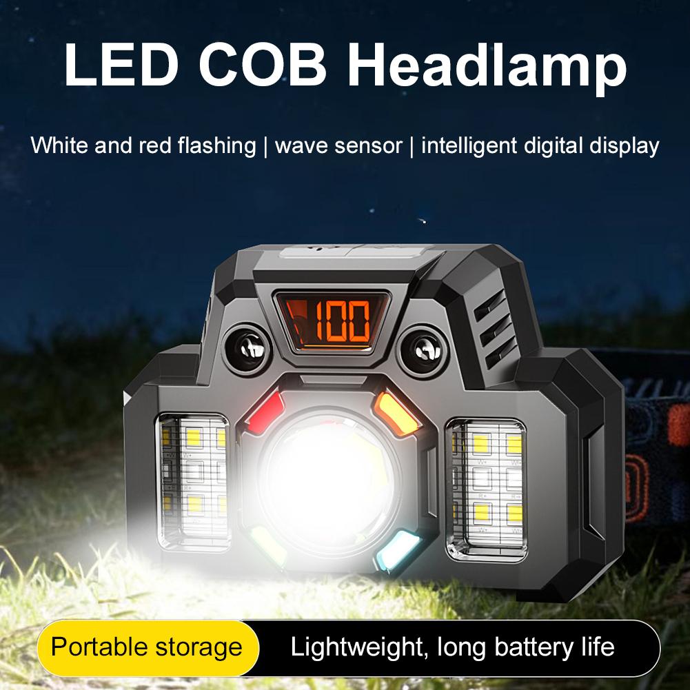Led Strong Light Headlamp USB Rechageable Motion Sensor Headlight Portable Fishing Camping Outdoor Head Lamp Work Flashlight