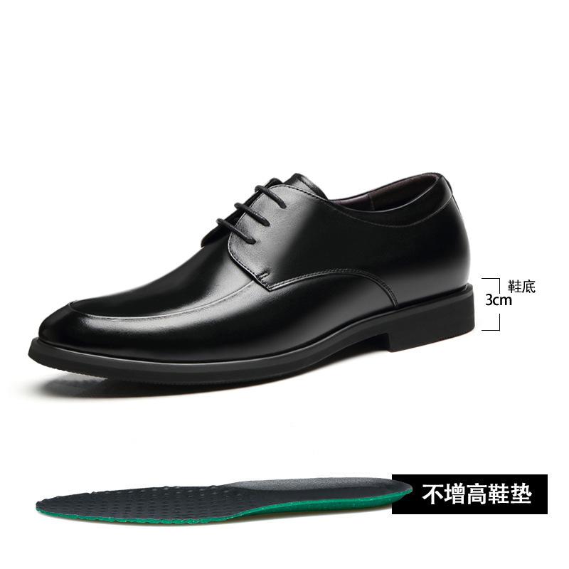 

Мужские кожаные туфли с внутренней высотой 6 см, мужские туфли с увеличением высоты 8 см, мужские молодежные трендовые кожаные туфли с острым носком, мягкая поверхность 44