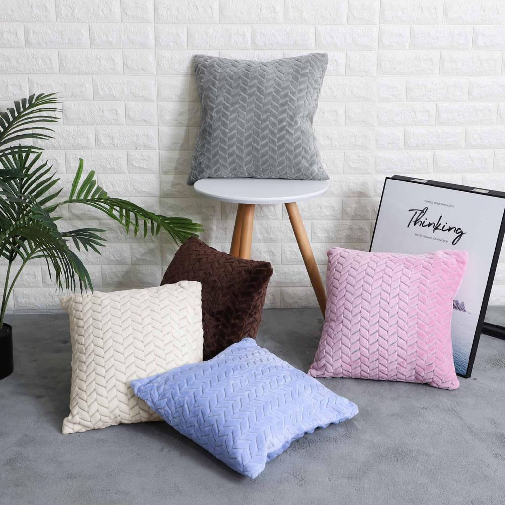 Decorative Pillowcase, Herringbone, Gray