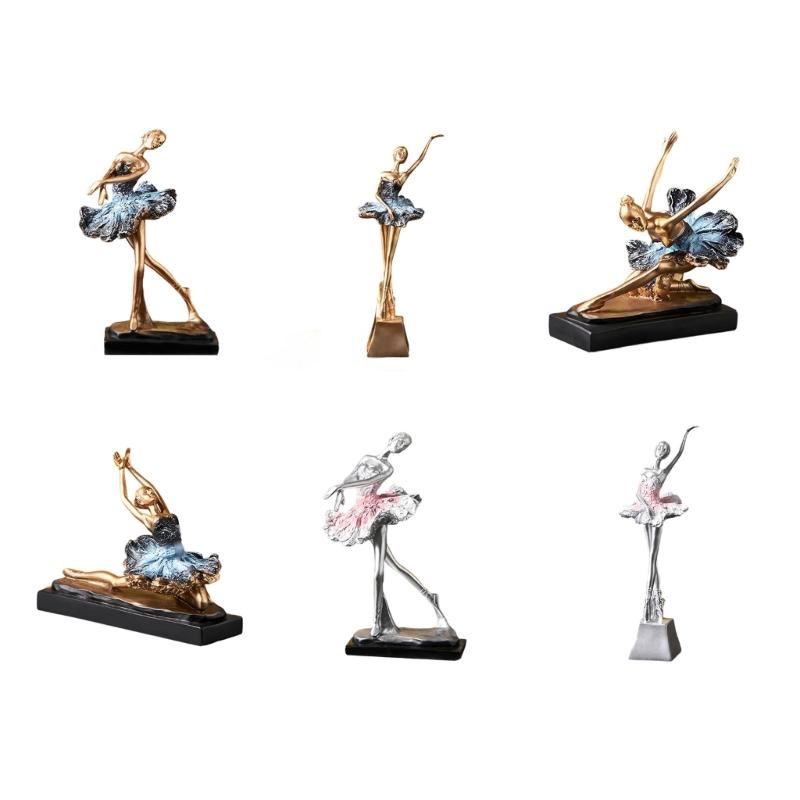 Ballet Dancer Figurine European Girl Dancer Ornament Figure Sculpture Craft For Table Bookcase Accent