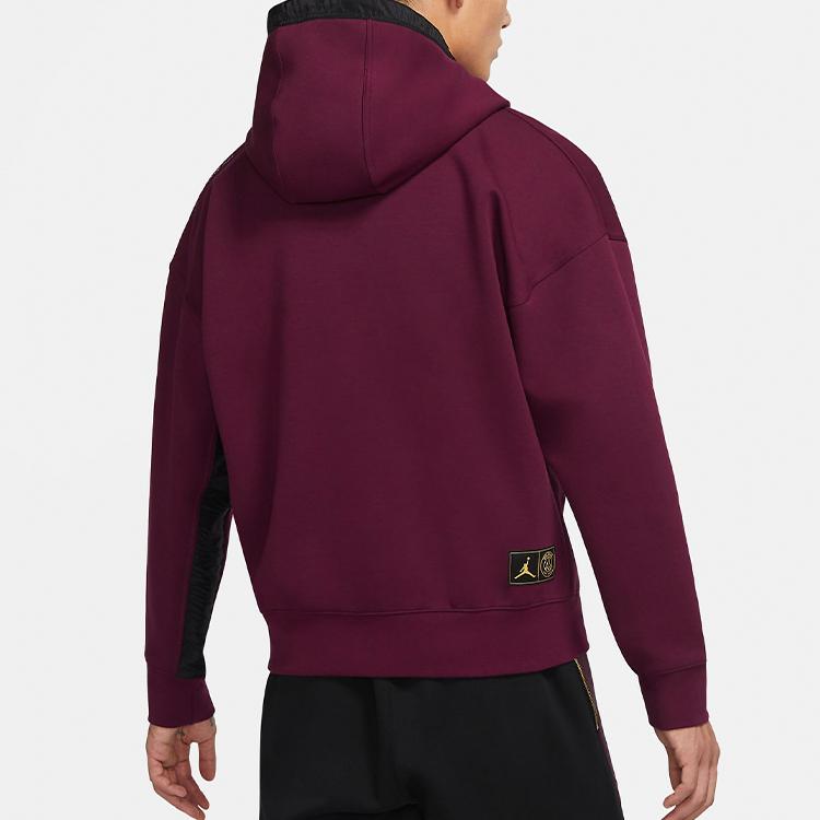 Jordan Paris Saint-Germain Zip-Up Knit Cardigan Men Tops Burgundy CV9951-610