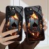 Poker-Karten-Design Glas-Handyhülle geeignet für iPhone 17 16 15 14 13 12 11 Pro/Max/Plus stoßfeste Rückseite