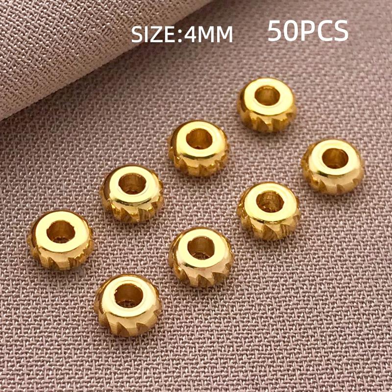 10-100Pcs Stainless Steel Gold Spacer Beads For Bracelet Jewelry Making Diy Flat Round Loose Beads Handmade Jewelry Supplies Cra