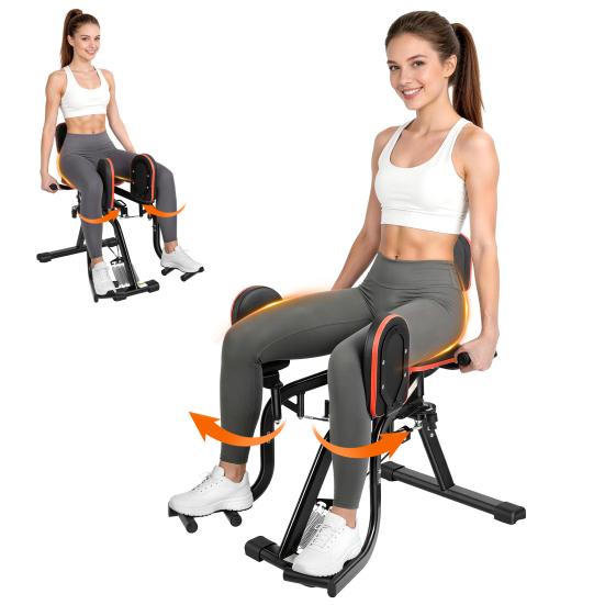 Leg Stretcher Hip Abductor Machine Glute Machine & Exercise Equipment with Resistance Band Adductor for Women Men 360 Degree Adjustable Pads Ultra