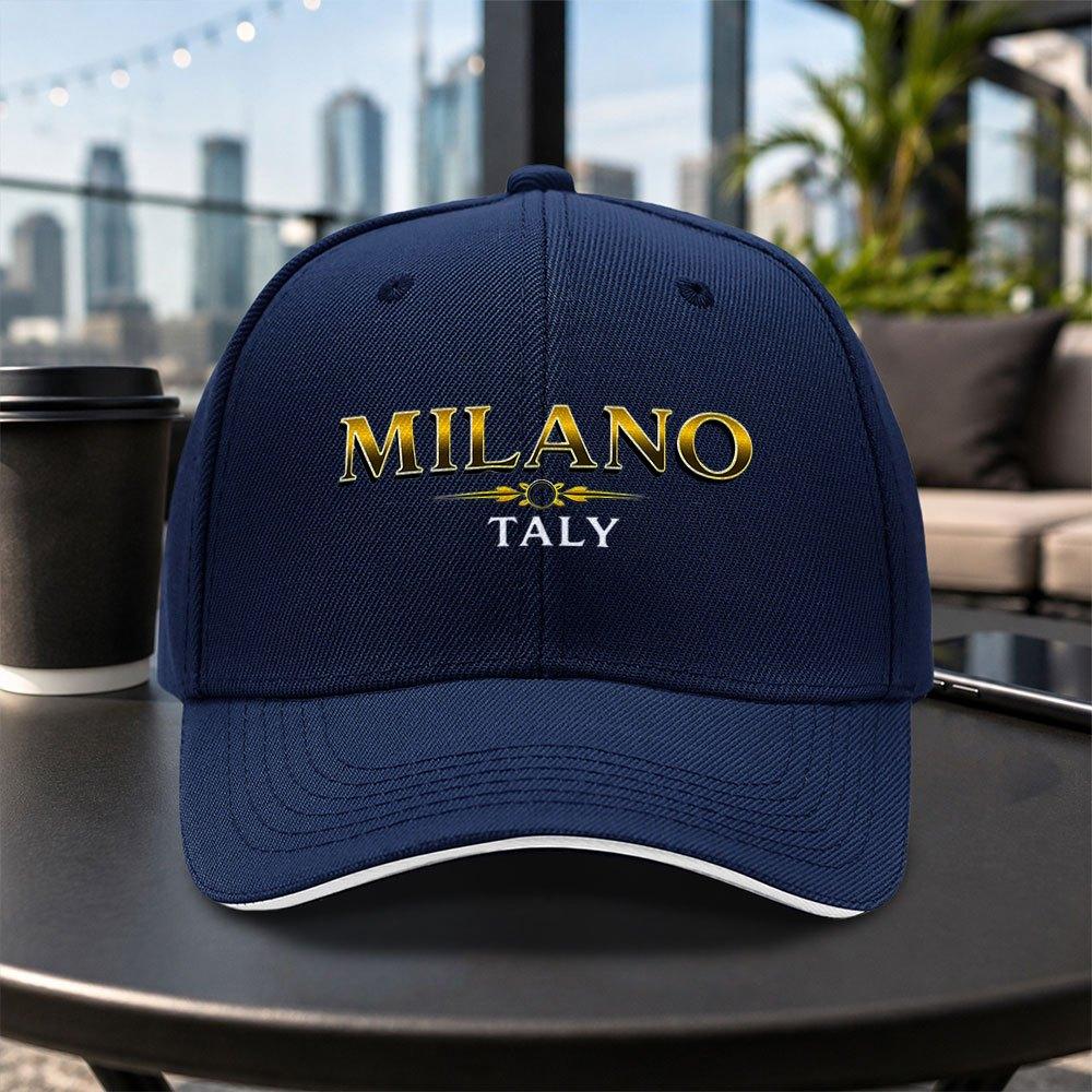 MILANO Letter Baseball Cap Unisex Adjustable Duckbill Hat Lightweight Casual Outdoor Travel Gift MultiColor