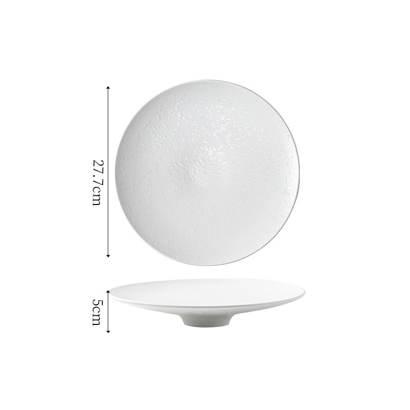 Creative High Foot Ceramic Plate Restaurant Salad Plate Dessert Dish Steak Plate Sushi Dish Molecular Cuisine Featured Tableware