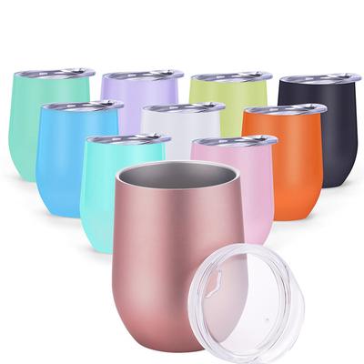 360ml 12 Oz Double-insulated Stemless Glass Stainless Steel Tumbler Wine Yerba Mate Tea Cups
