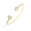 Luxury Geometry Gold Color Cuff Bangles For Women Fashion Cubic Zirconia Bracelets INS Party Everyday Jewlery.