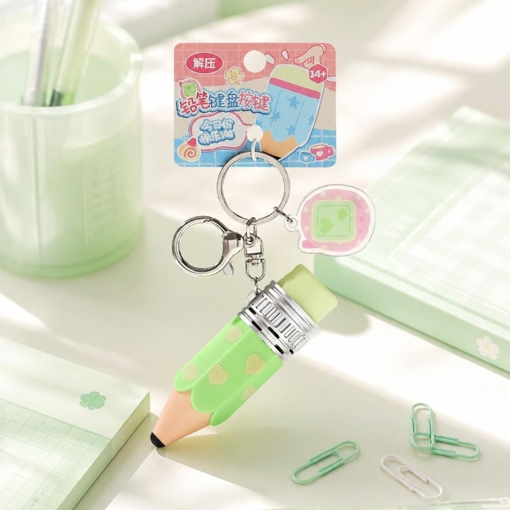 Make Sounds Pencil Shape Fidget Clicker Fingertip Toy Keyboard Keys Pendant Release Pressure