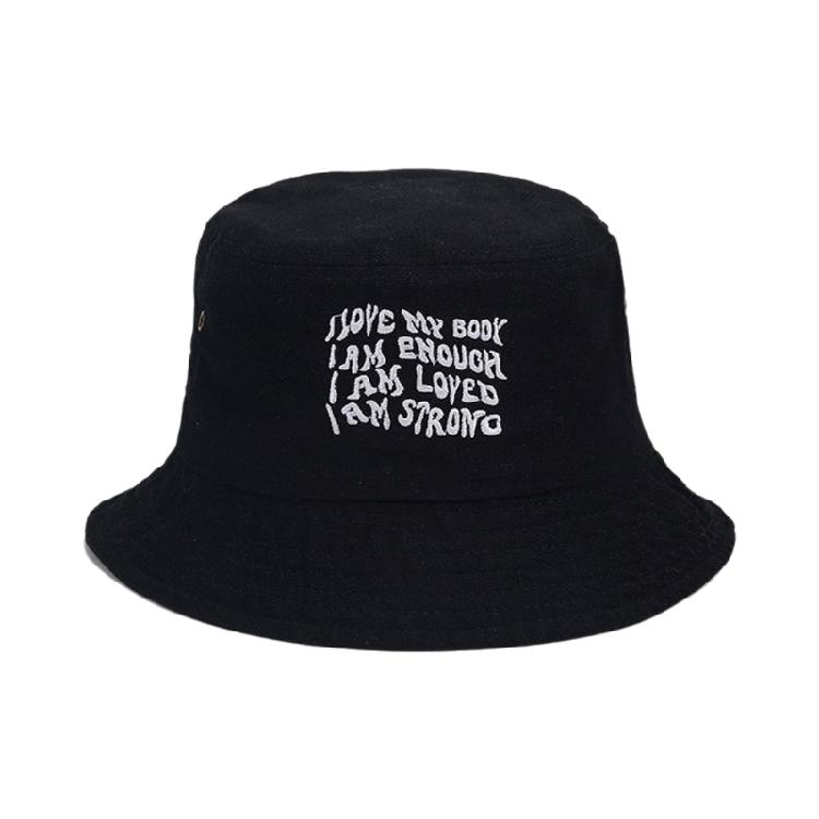 Girl Embroidery Letter Fisherman Hat Wide Brim Bucket Hat Spring Sunproof Hat