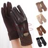 2Pcs Women Faux Leather Gloves Waterproof Windproof Touchscreen Outdoor Cycling Gloves Winter Cold Weather Warm Thick Thermal Gloves