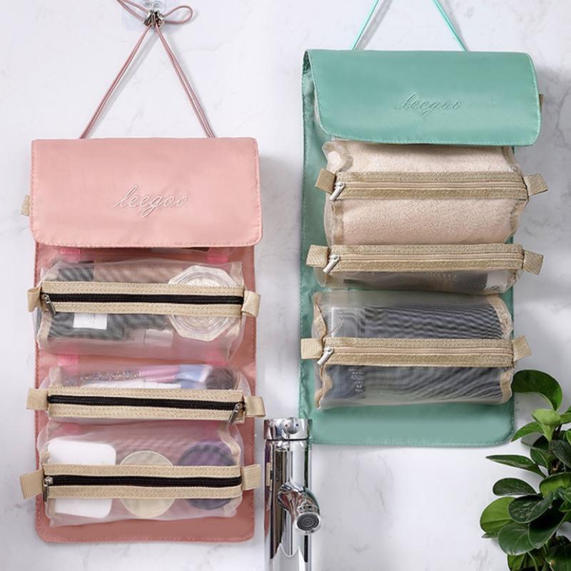 Detachable Four In One Makeup Bag, Multifunctional And Simple Travel Ladies' Folding Travel Cosmetics Storage And Grooming Bag