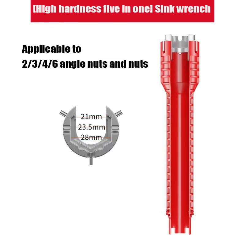 Enhanced 8-in-1 Multifunctional Hand Sink Wrench for Repairing Bathroom Pipes Water Heater Wrench Multi-purpose Wrench Tool
