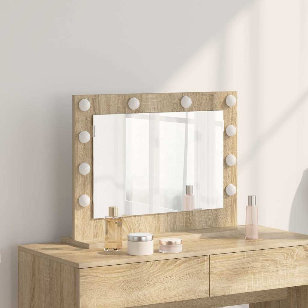 Rectangular Washbasin Mirror In Sonoma Oak 60 X 45 X 18 Cm