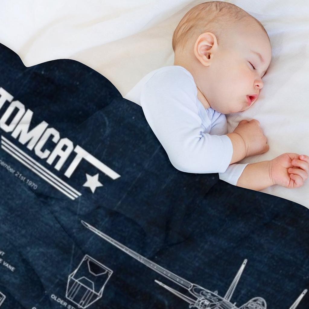 Tomcat F-14 Blueprint Tapestry USAF Navy Throw Blanket Bed covers Plaid Vintage Soft Big Blankets