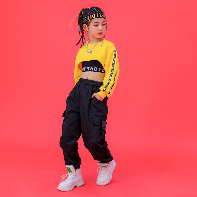 Costume Trendy da Ballo di Strada per Ragazze – Outfit Crop Top Jazz & Hip Hop