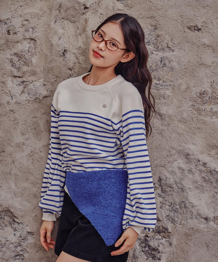 SWEET SOUP Striped Loose Fit Emblem Sweater (Wbalkf1)