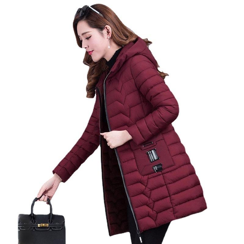 Down cotton-padded clothes women's medium and long winter clothing slim-fitting cotton-padded clothes women's winter mother clothing large-size cotton