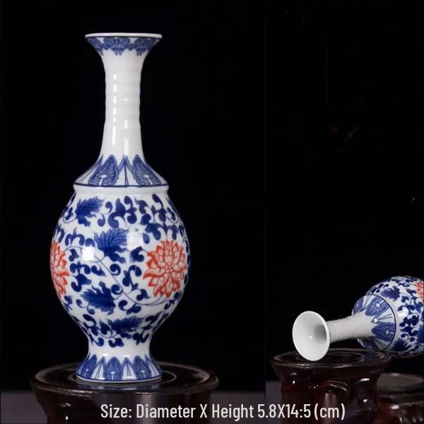 Antique Blue and White Chinese Porcelain Vase - European & American Handicraft for Flower Arrangements