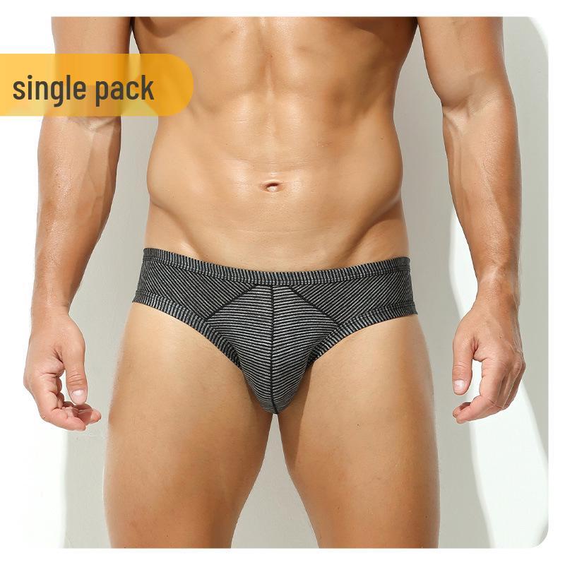 Pánské sexy slipy s nízkým pasem, dutým trojúhelníkovým střihem, velkým váčkem a prodyšným designem