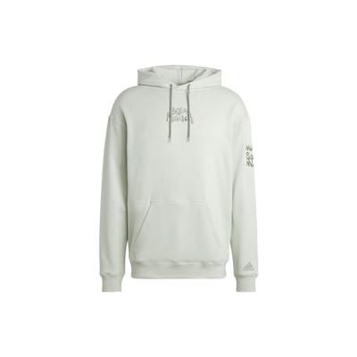 adidas Letter Pattern Kangaroo Pocket Hoodie Men Tops Light-Green HT8830