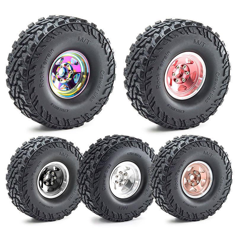 

1.9 Metal Wheel Hub Tires for 1/10 Scale Rock Crawler Cars (TRX4, 90046, SCX10) D263
