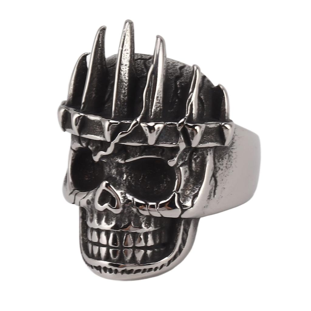 Skull Ring Fashionable Decoration Hip Hop Stainless Steel Skeleton Skull Ring for Men Size 10