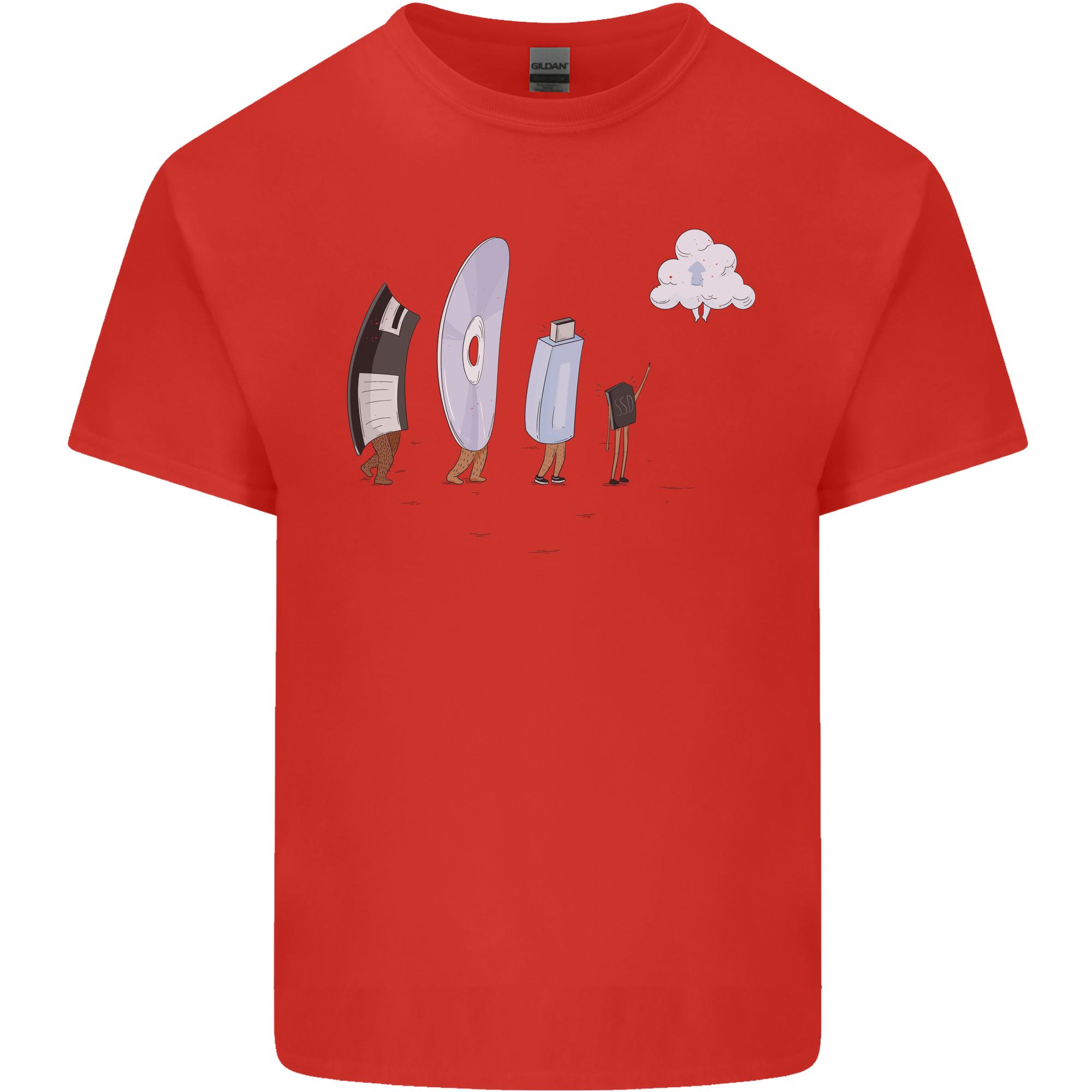 Funny Storage Evolution IT Retro PC Device Unisexs Light Cotton TShirt S