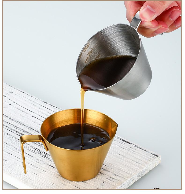 304 Stainless Steel Espresso 100ML Measuring Cup with Scale for Milk & Coffee
