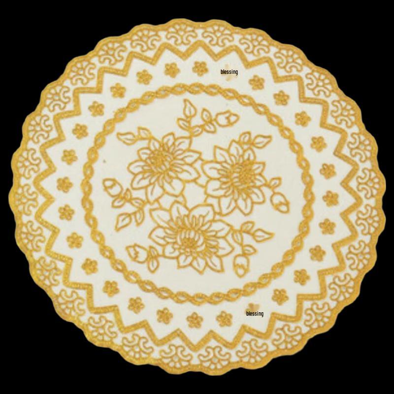 

Round PVC Hollow-Out Hot Stamped Placemat