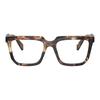 Prada Temple Letter Logo Rectangular Optical Glasses Women's Brown Brown 54