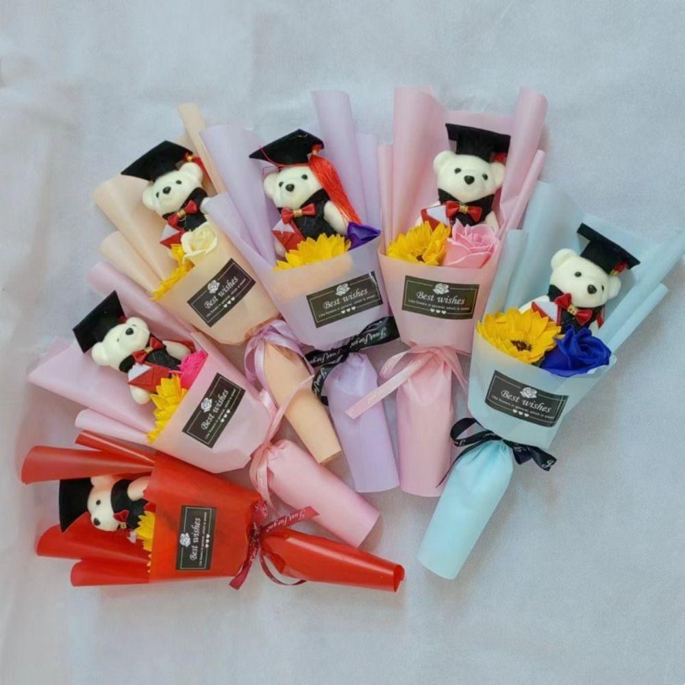 Plush Toy Graduation Bear Bouquet Stunning Cartoon Lovely Bear  Teacher's Day