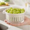 Mini Fruit Drainer Basket with Bowl, Double Layer Washing Colander for Grapes Berries Cherry Tomatoes and Small Produce, Compact Kitchen Strainer Bowl